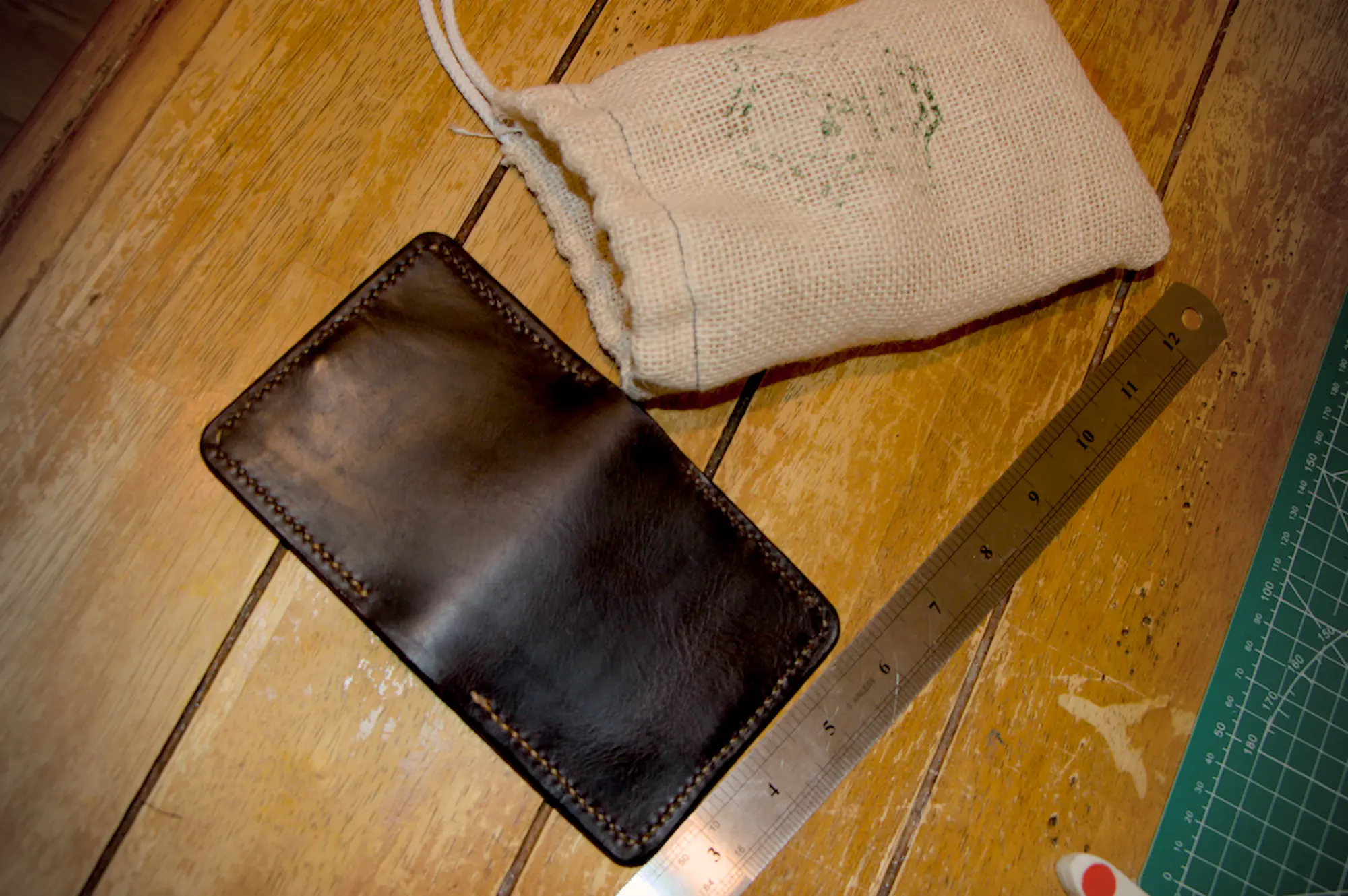 Handmade leather wallet UK Badalassi Carlo brown
